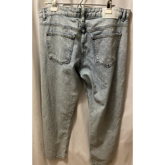 Boohoo Man  Mens 36X30 Jeans Grahic  Button Down Light Stone Wash - Picture 6 of 15